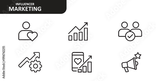 Influencer marketing strategy and performance icons