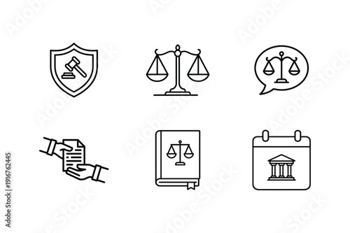 Legal Services Justice Law Icons