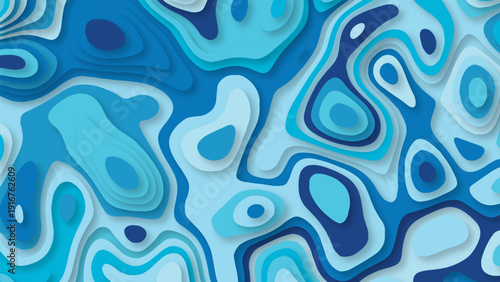 Multi layers color 3D papercut layers of paper cut vector art background texture. Papercut multi layers 3D color texture vector background.