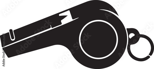 Simple whistle icon illustration isolated on transparent background for sports and referee themes