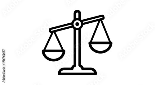 Justice Scales Icon – Law Balance Outline Legal Symbol