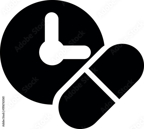 vector illustration of a black and white symbol of medicine