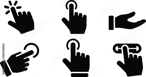 Hand icons for computer mouse actions
