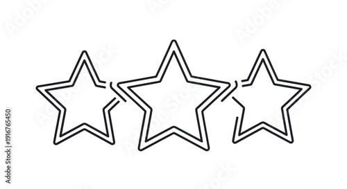 Three outlined stars in a row.
