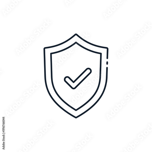 Shield Icon with Checkmark Security Symbol.