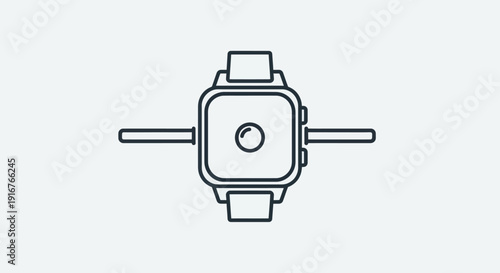Simple Line Drawing of Mechanical Component.