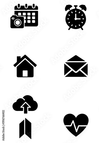 Calendar camera icons scheduled photo reminders cloud upload health