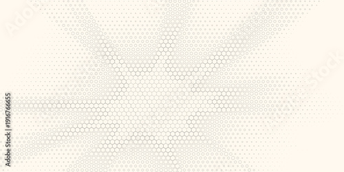 Hexagon Shapes Vector Abstract Geometric Technology Retrowave Sci-Fi Texture Isolated on Light Background. Halftone Hex Retro Simple Pattern. Eps10