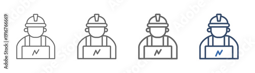 
outline icon set electrician with electrician design