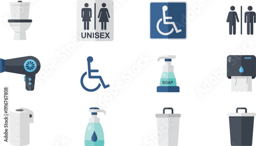 Restroom amenities and accessibility signs