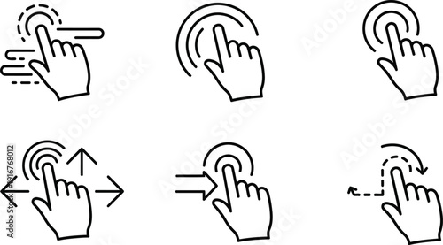 Multi touch gesture icons