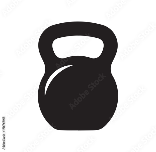 Black kettlebell weight for fitness and exercise training equipment