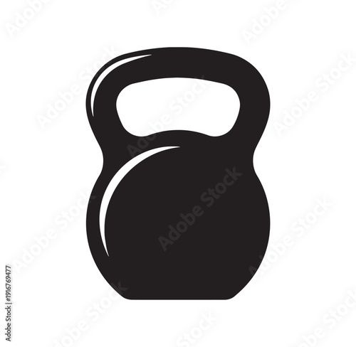 Black kettlebell weight for fitness and exercise training equipment