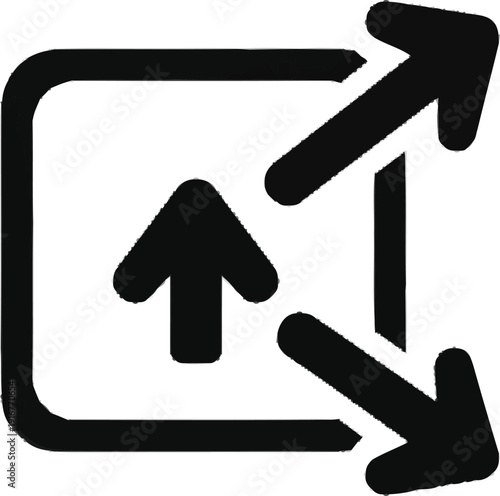 Modern flat full screen maximize or expand icon vector symbol, interface user experience ui ux design element