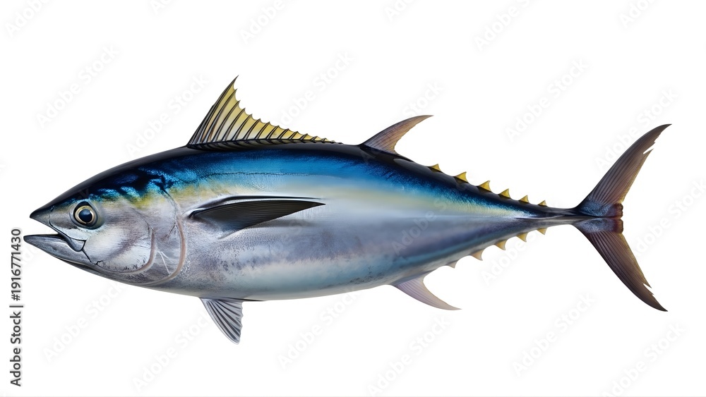 Fototapeta premium A tuna fish swimming on transparent background