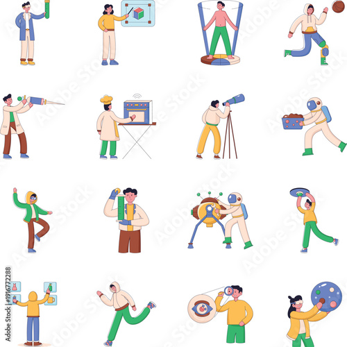 Set of Flat Style Innovation Illustrations 

