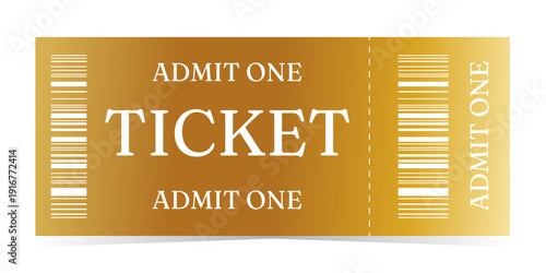 Luxury gold ticket and coupon template vector isolated.