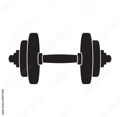 dumbbell icon with weights on both ends for fitness and exercise routine