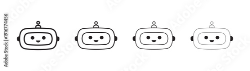 Robot icon Simple thin line flat symbol, isolated on white background. Robot icon design, logo, app, UI. Vector illustration, EPS10