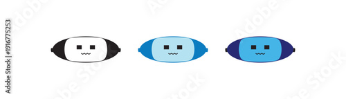 Robot icons collection. Minimal Robot Icon Set Simple Line Outline Vector. Friendly robotic head icon robot symbol vector illustration.