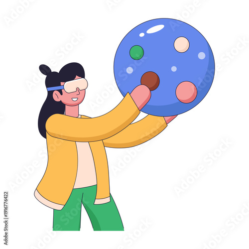 Flat style illustration depicting astronomy
