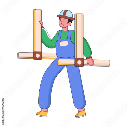 A flat style illustration showing craftsmanship