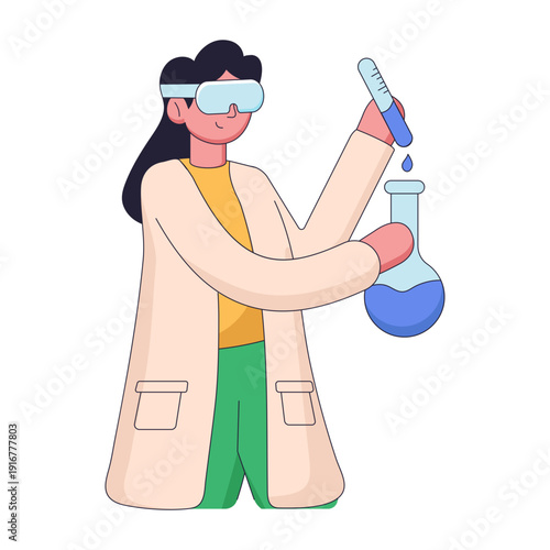An illustration of lab experiment designed in flat style