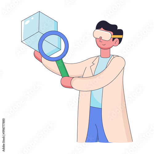 An illustration showing inspection designed in flat style