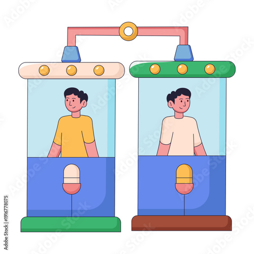 A flat style illustration of human cloning