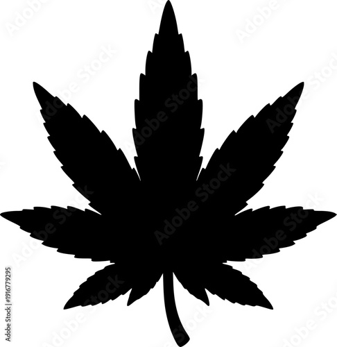 cannabis silhouette line art vector illustration with a white background
