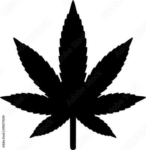 cannabis silhouette line art vector illustration with a white background
