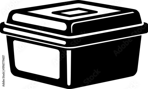 food plastic box silhouette line art vector illustration with a white background
