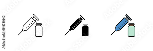 vaccination icon. Line, solid and filled outline colorful version, outline and filled vector sign. Idea Symbol, logo illustration.