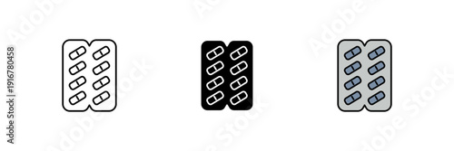 pills strip icon. Line, solid and filled outline colorful version, outline and filled vector sign. Idea Symbol, logo illustration.