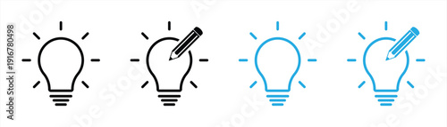 Idea and Creativity Light Bulb Icon Set
