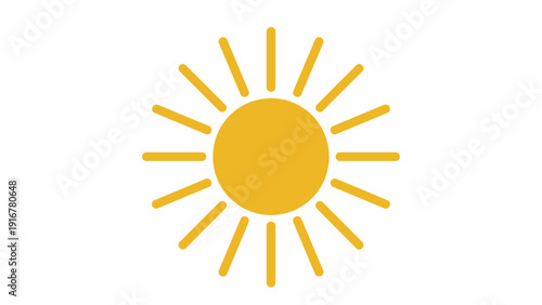 A simple yellow sun icon on transparent background