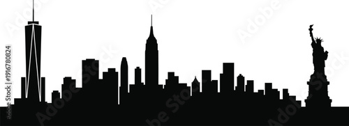 New, York, city, skyline, silhouette, architecture, urban, buildings, skyscraper, tower, landmark, Liberty, Empire, Trade, center, metropolis, downtown, modern, iconic, USA