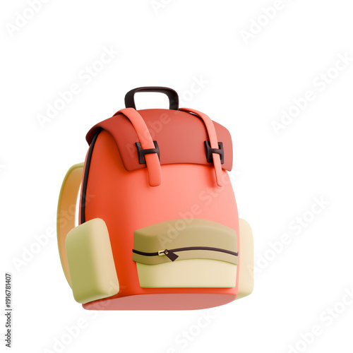 3D Illustration of Backpack Bag Icon