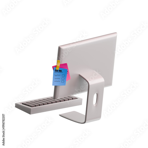 3D Illustration of Desktop Computer Icon