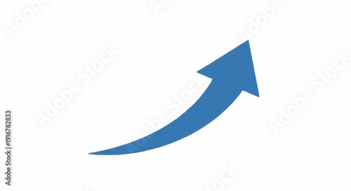 Arrow pointing upwards on a white background signifying growth, progress, and upward movement in business, finance, or personal development