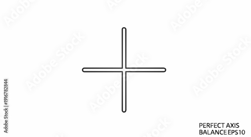 Symmetrical graphic representation of a fundamental axis, two perfectly perpendicular lines intersecting at a precise central point, embodying balance and foundational design