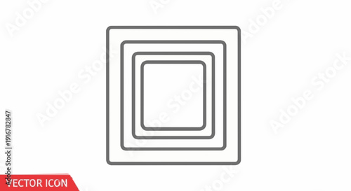 Concentric Squares Abstract Geometric Design with Clean Lines and a Modern Minimalist Aesthetic, Perfect for Graphic Elements and UI Interfaces
