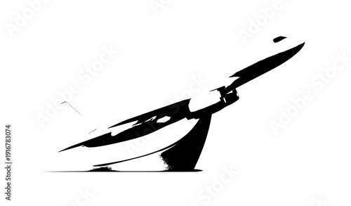 Minimal 3D White Jet Airplane Side View Takeoff Concept Isolated on White Background Vector