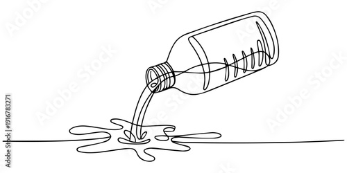 oil pouring bottle continuous one line drawing, Car Engine Oil, Car Service line icon continuous one line drawing, Continuous line of oil jerry cans.one line drawing of packaging jerry