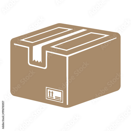 Brown Cardboard Box with Tear Strip.