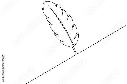Minimalist bird feather continuous one line drawing . Elegant and simple vector illustration perfect for modern branding, logos, and wall art.