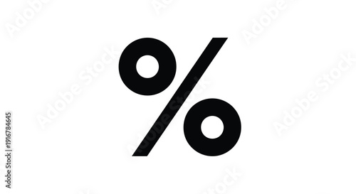 Black percentage symbol displayed on a white background silhouette