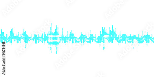 Abstract digital music waveform and blue heart pulse line heartbeat forming a medical equalizer frequency graph on a technology background vector illustration