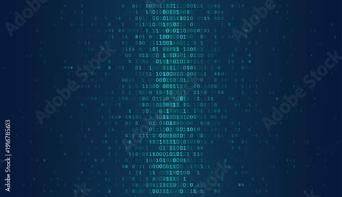 Digital Spine - Central Binary Column on Deep Teal Gradient Background