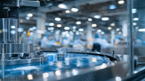 Wallpaper Mural High-efficiency milk pasteurization system highlighting advanced technology to ensure creamy, delicious milk. Clean, modern factory setting with gleaming surfaces, organized workstations, and Torontodigital.ca